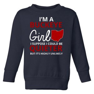 Funny I'm A Buckeye Girl Football Fan Toddler Sweatshirt