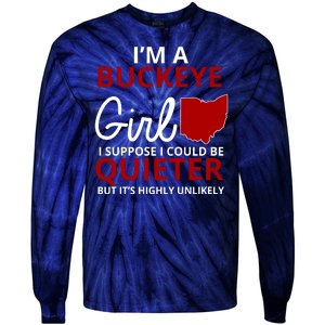 Funny I'm A Buckeye Girl Football Fan Tie-Dye Long Sleeve Shirt