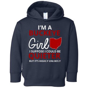 Funny I'm A Buckeye Girl Football Fan Toddler Hoodie