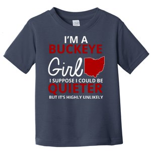 Funny I'm A Buckeye Girl Football Fan Toddler T-Shirt