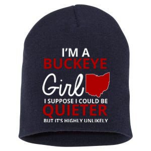 Funny I'm A Buckeye Girl Football Fan Short Acrylic Beanie