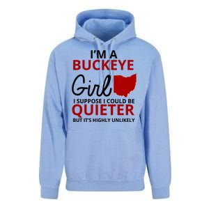 Funny I'm A Buckeye Girl Football Fan Unisex Surf Hoodie