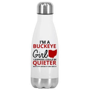 Funny I'm A Buckeye Girl Football Fan Stainless Steel Insulated Water Bottle