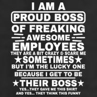 Funny I Am A Proud Boss Of Freaking Awesome Employees Boss 7 Panel Mesh Trucker Snapback Hat