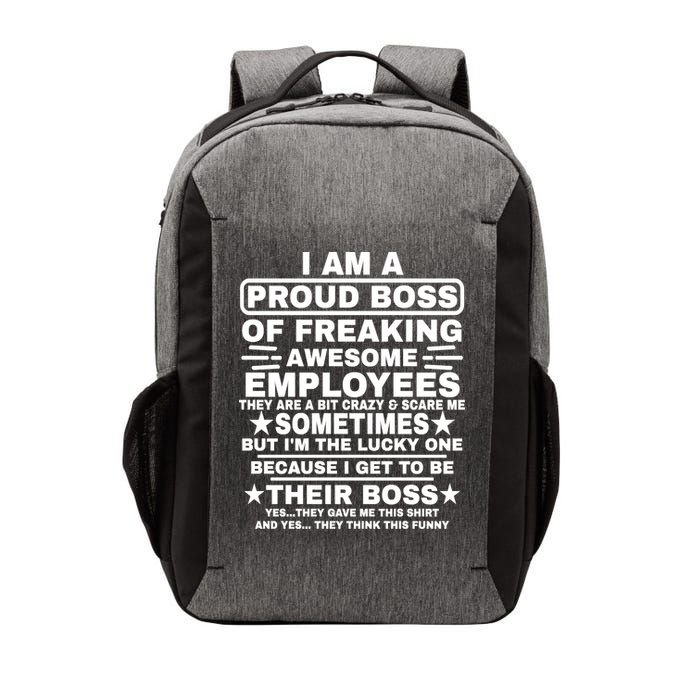 Funny I Am A Proud Boss Of Freaking Awesome Employees Boss Vector Backpack