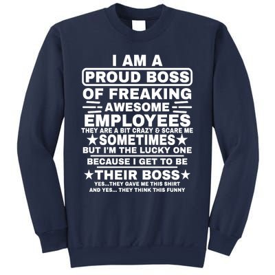 Funny I Am A Proud Boss Of Freaking Awesome Employees Boss Sweatshirt