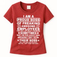 Funny I Am A Proud Boss Of Freaking Awesome Employees Boss Womens T-Shirt