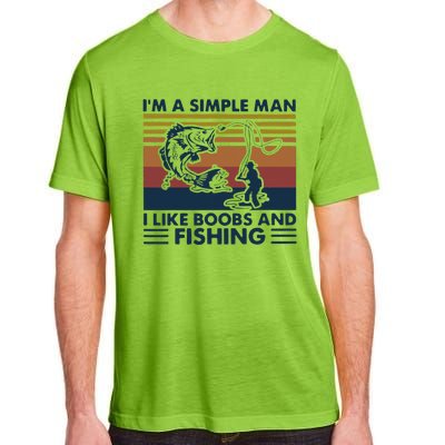 Fisherman Im A Simple I Like Boobs And Fishing Adult ChromaSoft Performance T-Shirt