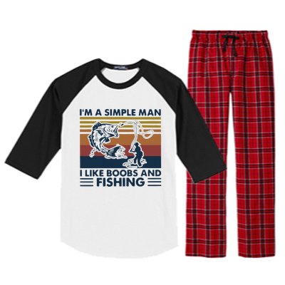 Fisherman Im A Simple I Like Boobs And Fishing Raglan Sleeve Pajama Set