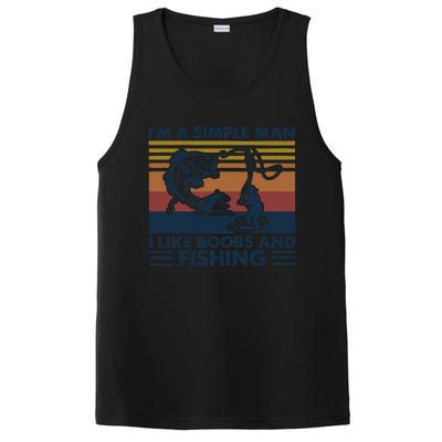 Fisherman Im A Simple I Like Boobs And Fishing PosiCharge Competitor Tank