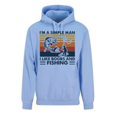 Fisherman Im A Simple I Like Boobs And Fishing Unisex Surf Hoodie