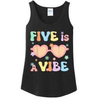 Five Is A Vibe 5 Year Old 5th Birthday Groovy Ladies Essential Tank