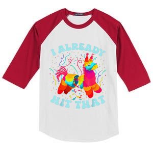 Funny I Already Hit That Kids Colorblock Raglan Jersey