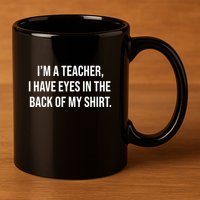 Funny Im A Teacher I Have Eyes In The Back Of My Shirt Front And Back 11oz C Handle Ceramic Mug