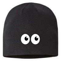 Funny Im A Teacher I Have Eyes In The Back Of My Shirt Front And Back Sustainable Beanie