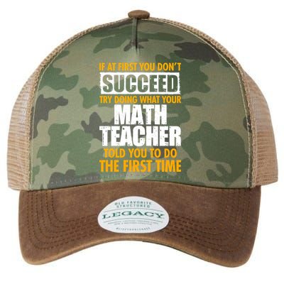 Funny If At First You Don't Succeed Math Teacher Legacy Tie Dye Trucker Hat