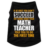 Funny If At First You Don't Succeed Math Teacher Doggie Tank