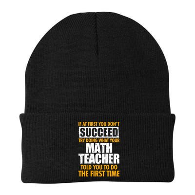Funny If At First You Don't Succeed Math Teacher Knit Cap Winter Beanie