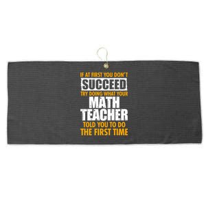 Funny If At First You Don't Succeed Math Teacher Large Microfiber Waffle Golf Towel