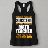 Funny If At First You Don't Succeed Math Teacher Womens Tank Top