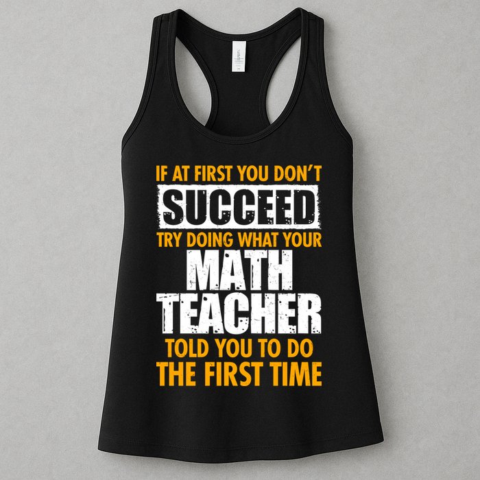 Funny If At First You Don't Succeed Math Teacher Womens Tank Top