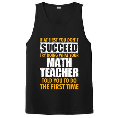 Funny If At First You Don't Succeed Math Teacher PosiCharge Competitor Tank
