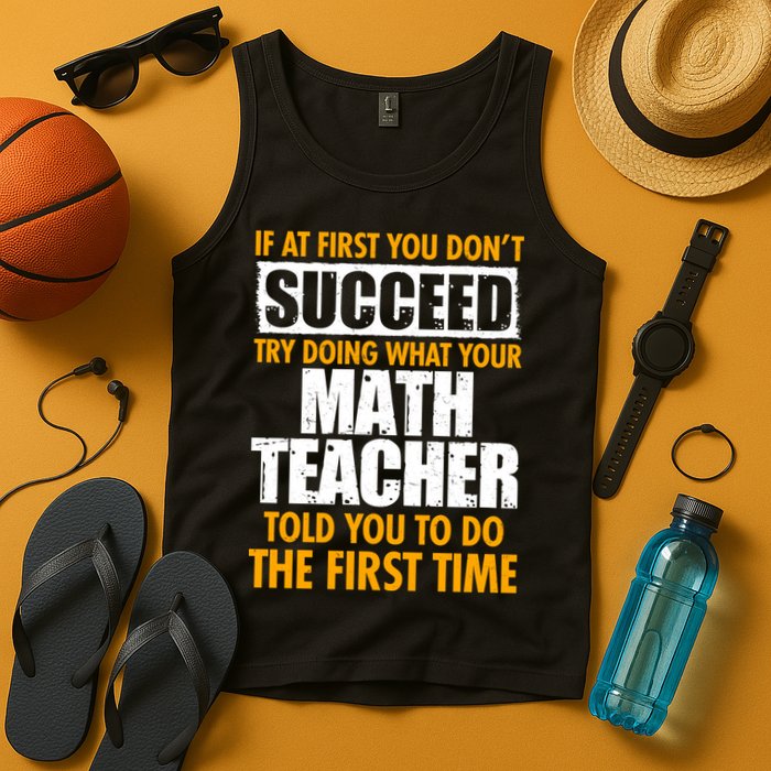 Funny If At First You Don't Succeed Math Teacher Tank Top