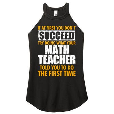 Funny If At First You Don't Succeed Math Teacher Women's Perfect Tri Rocker Tank