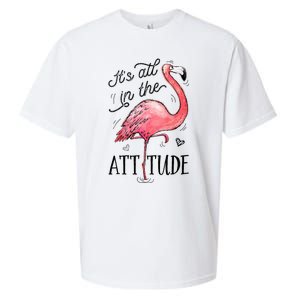 Flamingo Its All In The Attitude Funny Pink Bird Watercolor Sueded Cloud Jersey T-Shirt