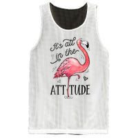 Flamingo Its All In The Attitude Funny Pink Bird Watercolor Mesh Reversible Basketball Jersey Tank