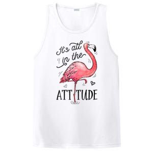 Flamingo Its All In The Attitude Funny Pink Bird Watercolor PosiCharge Competitor Tank