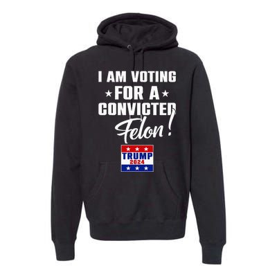 Funny I Am Voting For A Convicted Felon Support Trump 2024 Premium Hoodie