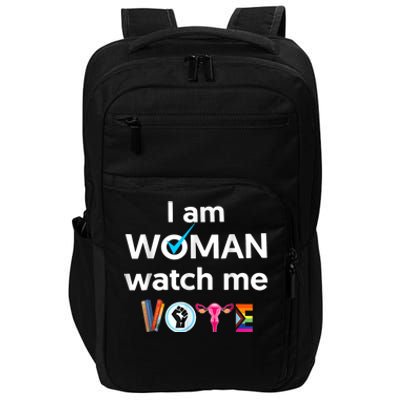 Funny I Am Woman Watch Me Vote Impact Tech Backpack