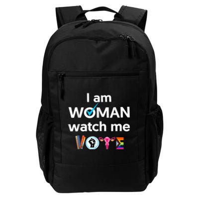 Funny I Am Woman Watch Me Vote Daily Commute Backpack