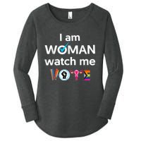 Funny I Am Woman Watch Me Vote Women's Perfect Tri Tunic Long Sleeve Shirt