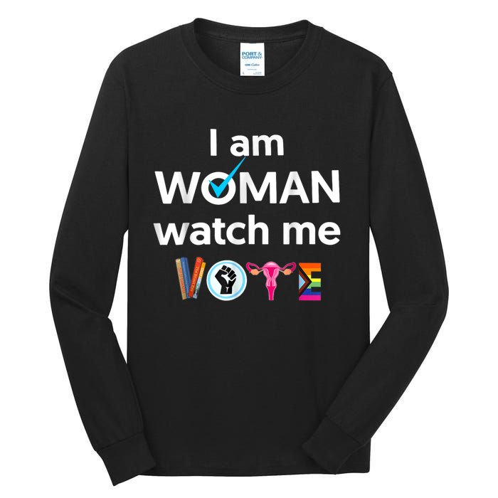 Funny I Am Woman Watch Me Vote Tall Long Sleeve T-Shirt