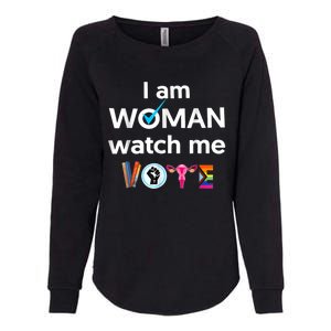 Funny I Am Woman Watch Me Vote Womens California Wash Sweatshirt