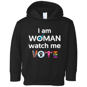 Funny I Am Woman Watch Me Vote Toddler Hoodie