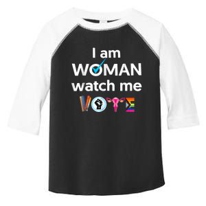 Funny I Am Woman Watch Me Vote Toddler Fine Jersey T-Shirt