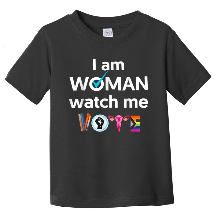 Funny I Am Woman Watch Me Vote Toddler T-Shirt