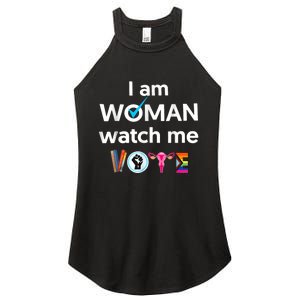 Funny I Am Woman Watch Me Vote Women's Perfect Tri Rocker Tank