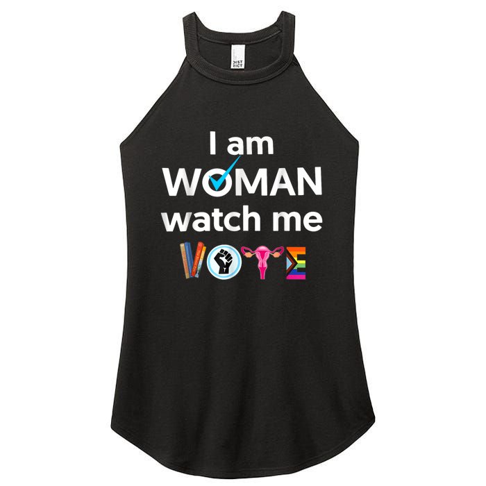 Funny I Am Woman Watch Me Vote Women's Perfect Tri Rocker Tank