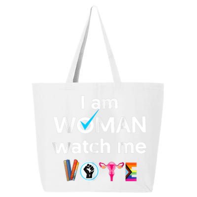 Funny I Am Woman Watch Me Vote 25L Jumbo Tote