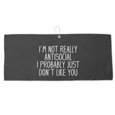 Funny Introvert Antisocial Large Microfiber Waffle Golf Towel