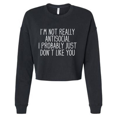 Funny Introvert Antisocial Cropped Pullover Crew