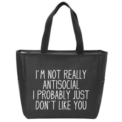Funny Introvert Antisocial Zip Tote Bag
