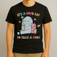 Funny It's A Good Day To Read A Book Animal Reading Reader T-Shirt