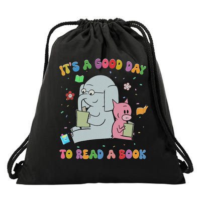 Funny It's A Good Day To Read A Book Animal Reading Reader Drawstring Bag