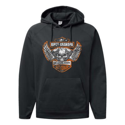 Funny IM A Biker Grandpa Like A Normal Grandpa But Cooler Performance Fleece Hoodie