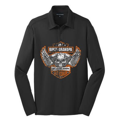 Funny IM A Biker Grandpa Like A Normal Grandpa But Cooler Silk Touch Performance Long Sleeve Polo